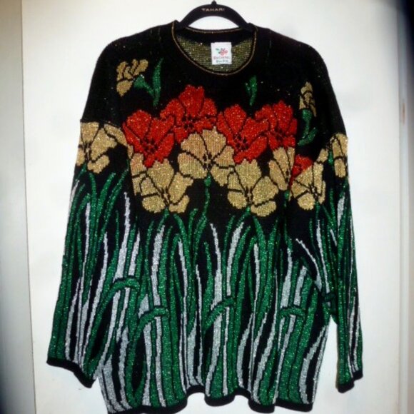 Nut Cracker Sweaters - Vintage Nutcracker brand plus Colorful Christmas sweater 1x Made USA